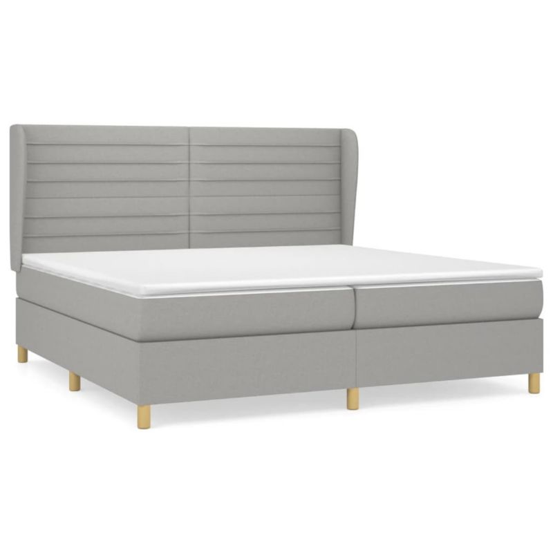 Łóżko kontynentalne WaszeMeble 200x200 cm jasnoszare WM-3128629 1 szt.
