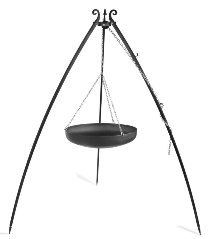Wok na trójnogu TYLETEGOTU 200 cm LARGO stal naturalna 70 cm 1 szt