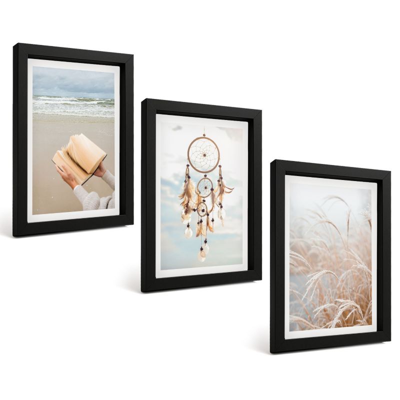 Zestaw Obrazów 3 Częściowy ArtPrintCave Czarne Ramki 20x30 cm Dekoracja do Sypialni Spokojne pejzaże letnie boho 1 kpl.