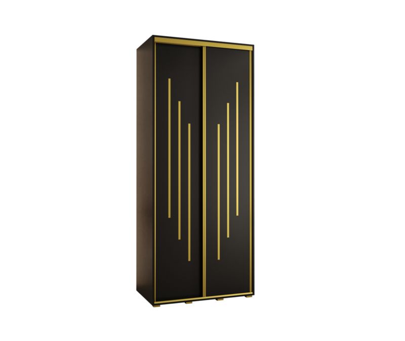 Szafa przesuwna Abiks DAVOS 8 wysoka szer.120cm gł.45cm czarny/czarny/złoty 1szt.
