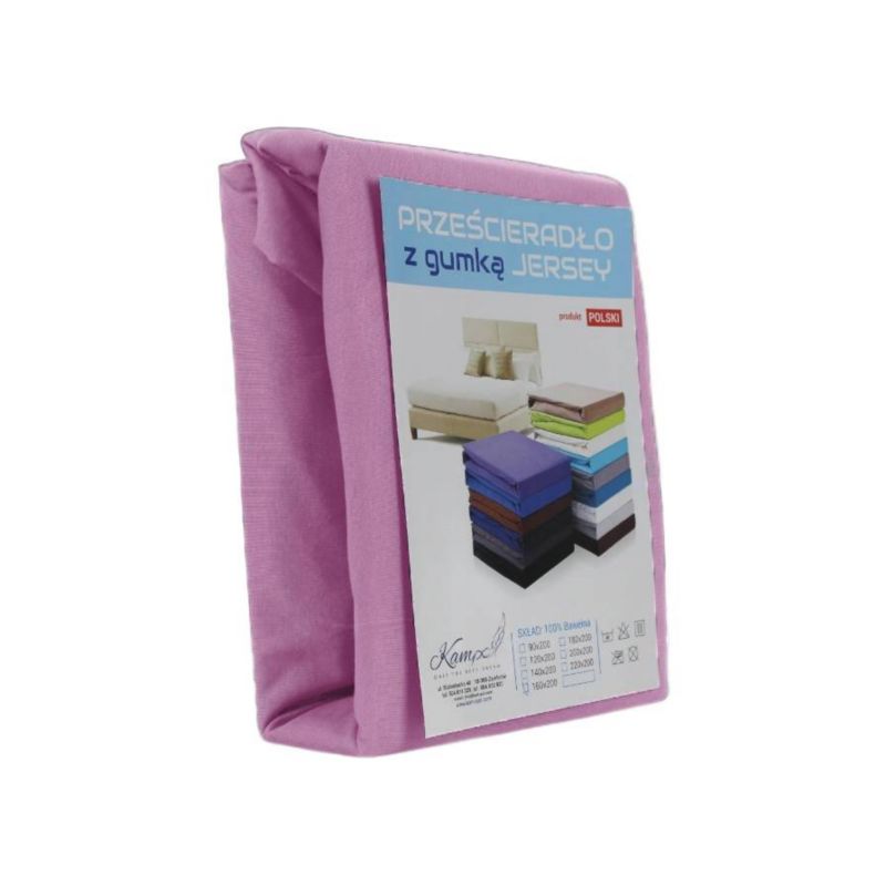 Prześcieradło z gumką Jersey VIP Bok 30cm KAM-POL wrzos 70x90cm 1 szt.