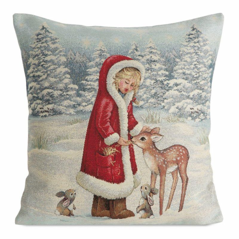 Poszewka 1154 Eurofirany Świąteczna na poduszkę 45x45 cm Szara 1 szt.