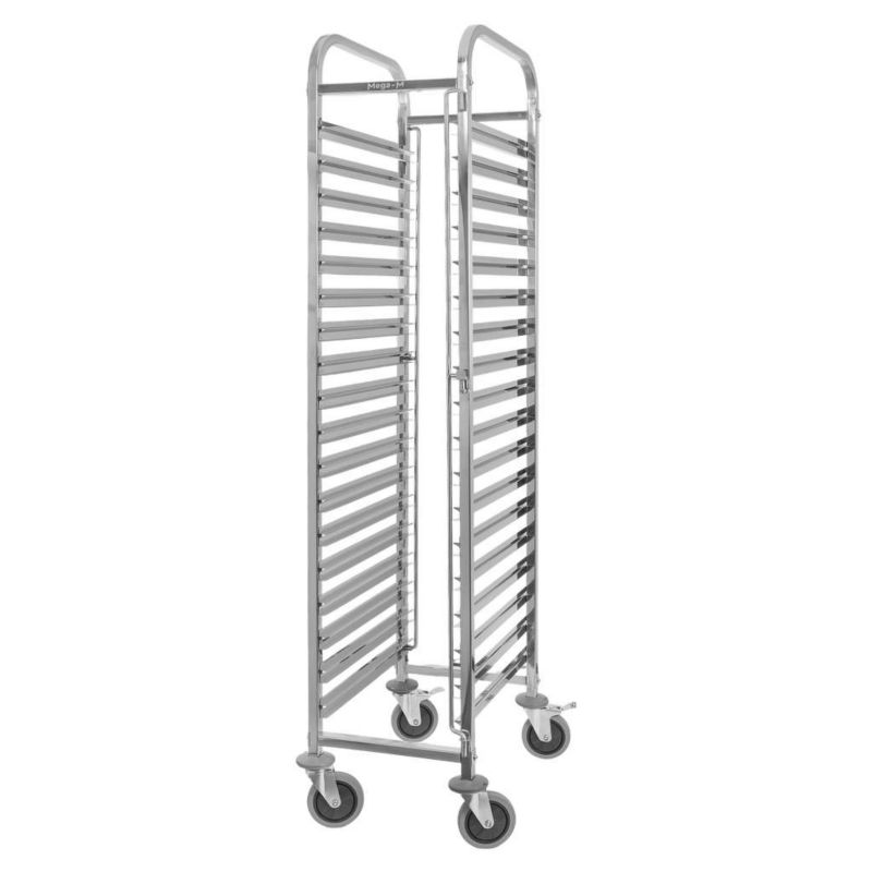 Wózek Mega-M transportowy na tace pojemniki GN ze stali nierdzewnej 18 półek 38x55x175 cm 1 szt.