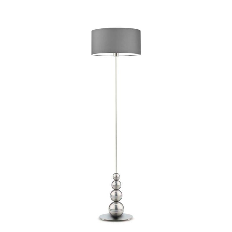 Lampa stojąca Volta Light Factory podłogowa z abażurem srebrny/szary walec TENEZI 1szt.