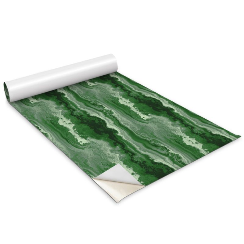 Okleina Meblowa Wallfluent 100x50 cm Zielony motyw marmuru Folia Na Meble I Szafki 1 rol.