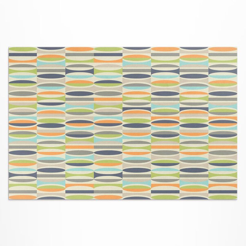 Winylowy Chodnik Zewnętrzny Wallfluent 80x120 cm Abstrakcyjne elipsy w stylu retro 1 szt.