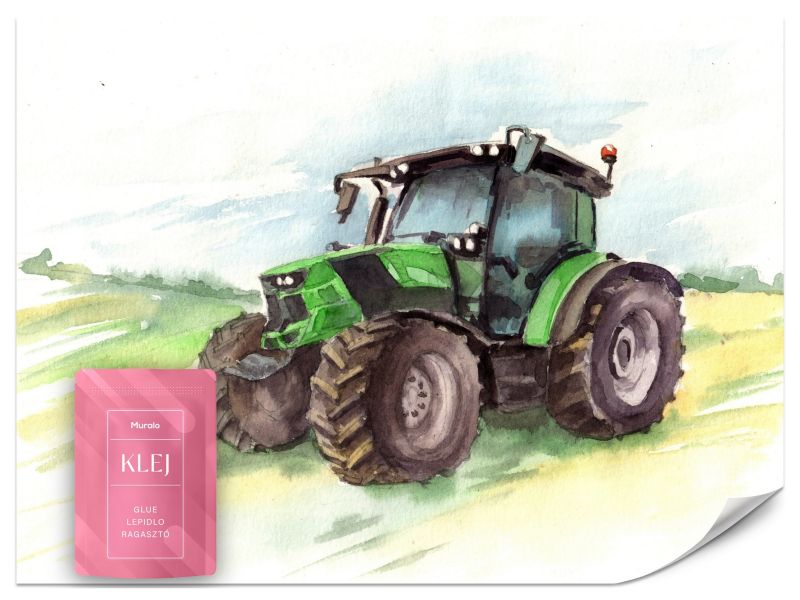 Fototapeta Muralo Zielony Traktor Rola Do Pokoju Młodzieżowego 450x315 cm 1szt.