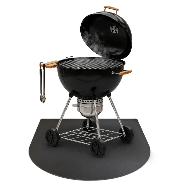Mata Zabezpieczająca Pod Grill ArtPrintCave 80x70 cm Stalowa Platforma Matowa do Przestrzeni Ogrodowej 1 szt.