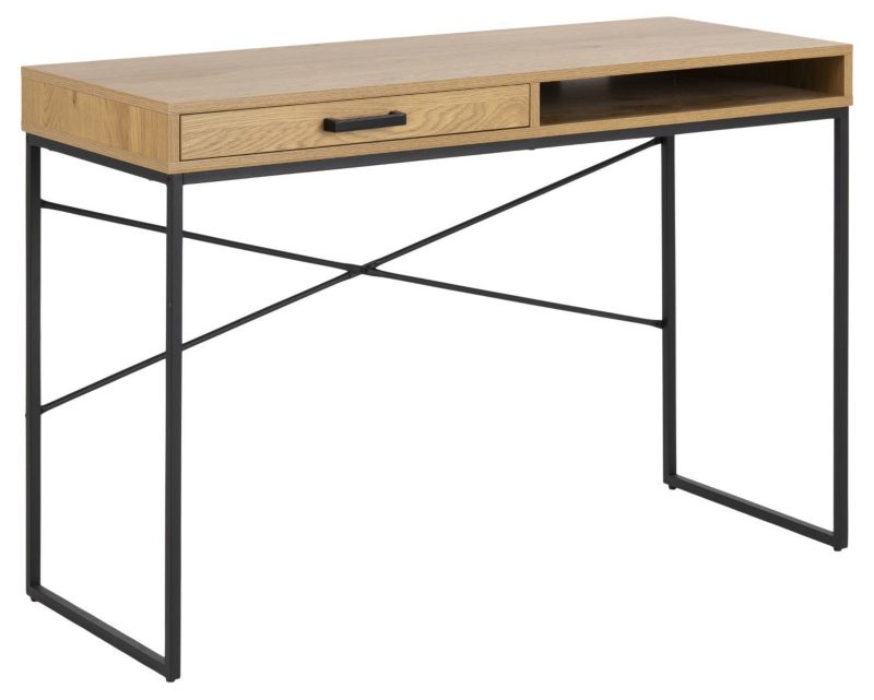 Biurko Seaford ACTONA biurko loftowe z szufladą i półką 110 cm industrialne małe biurko do pracy 1 szt.