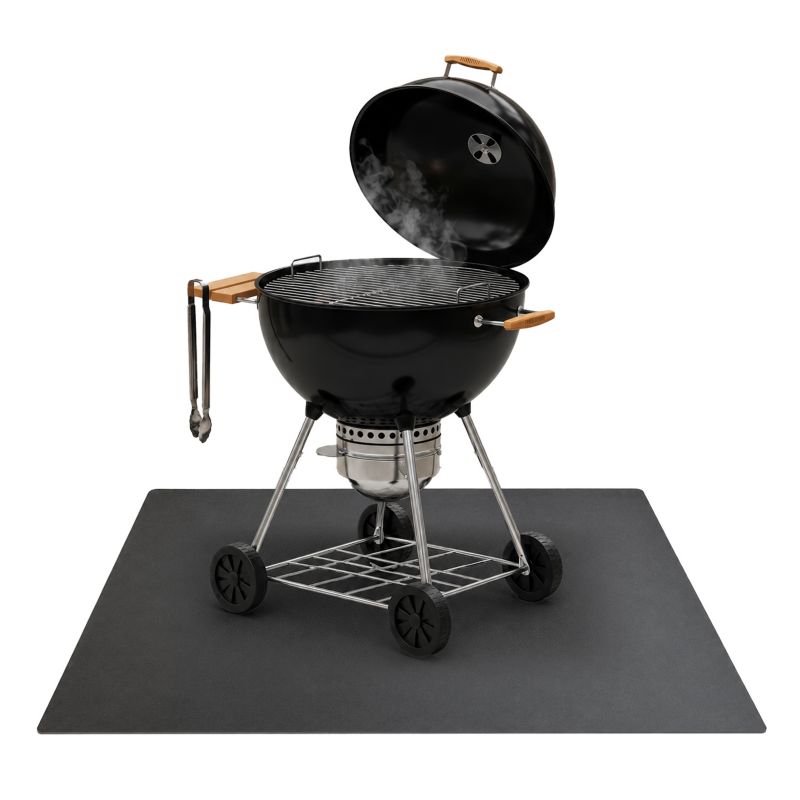Stalowa Osłona Pod Grill ArtPrintCave 100x80 cm Industrialny Ekran Ochronny do Nowoczesnego Kącika BBQ 1 szt.