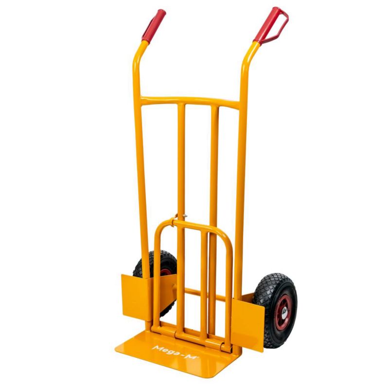 Wózek Mega-M transportowy magazynowy młynarka wklęsły z rozkładaną platformą 200kg żółty 1szt.