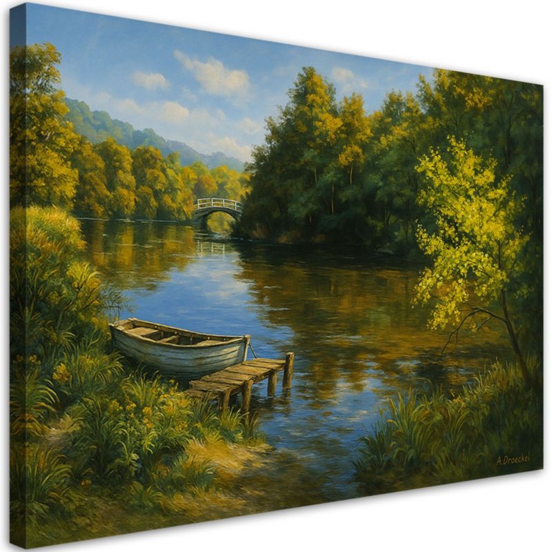 Obraz do salonu sypialni jadalni Feeby Widok z tarasu Santorini 120x80cm 1szt