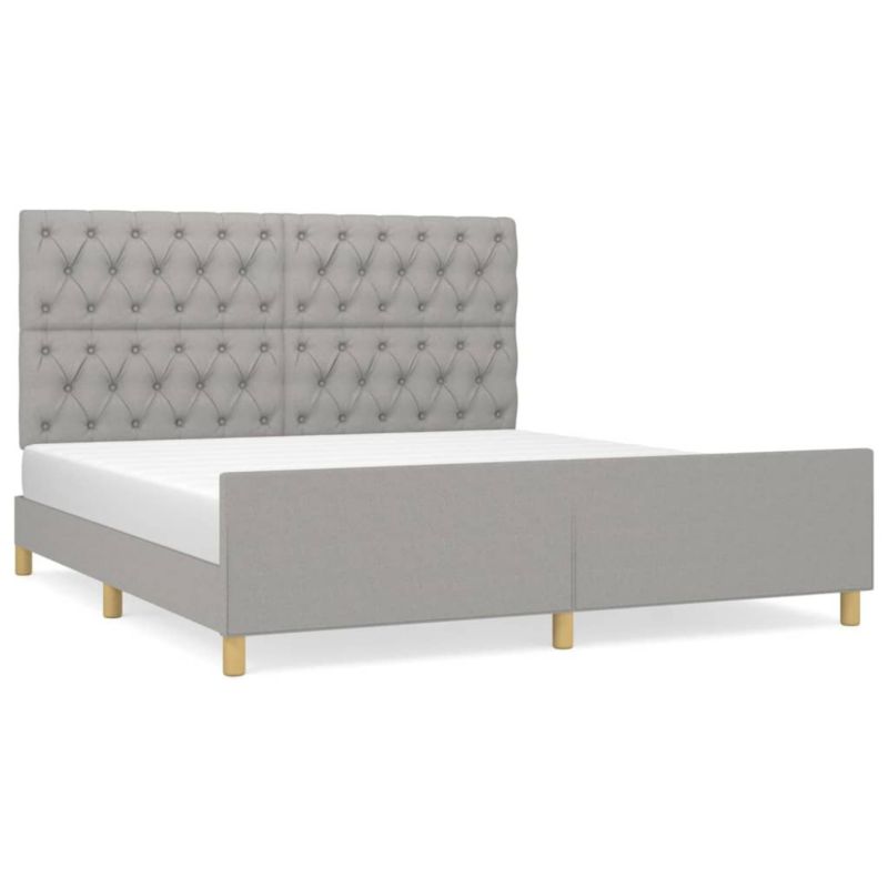 Łóżko tapicerowane WaszeMeble 160x200 cm jasnoszara WM-3125308 1 szt.