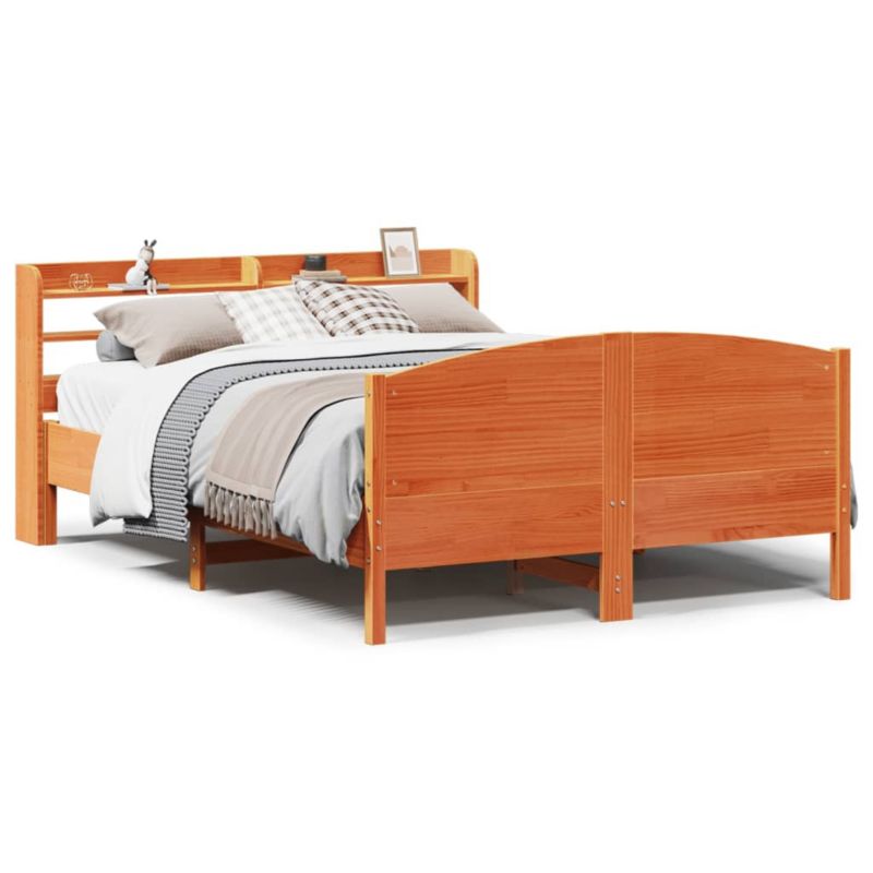 Łóżko drewniane WaszeMeble 135x190 cm brąz WM-3306977 1 szt.