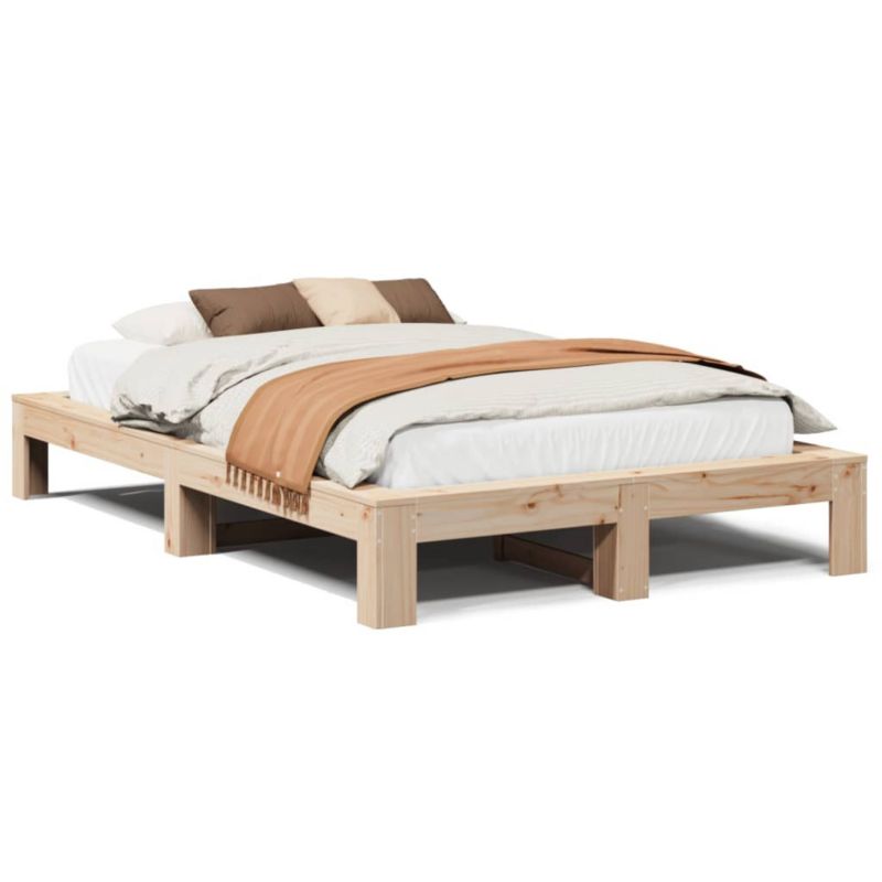 Łóżko drewniane WaszeMeble 135x190 cm brązowe WM-3308747 1 szt.