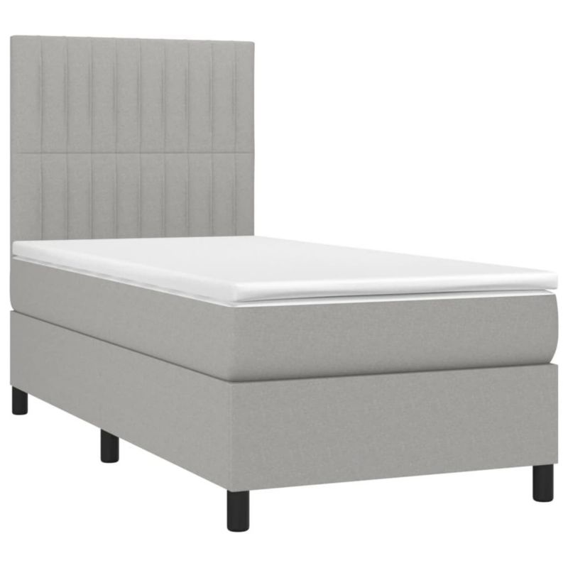 Łóżko kontynentalne WaszeMeble 90x190 cm jasnoszare WM-3134997 1 szt.