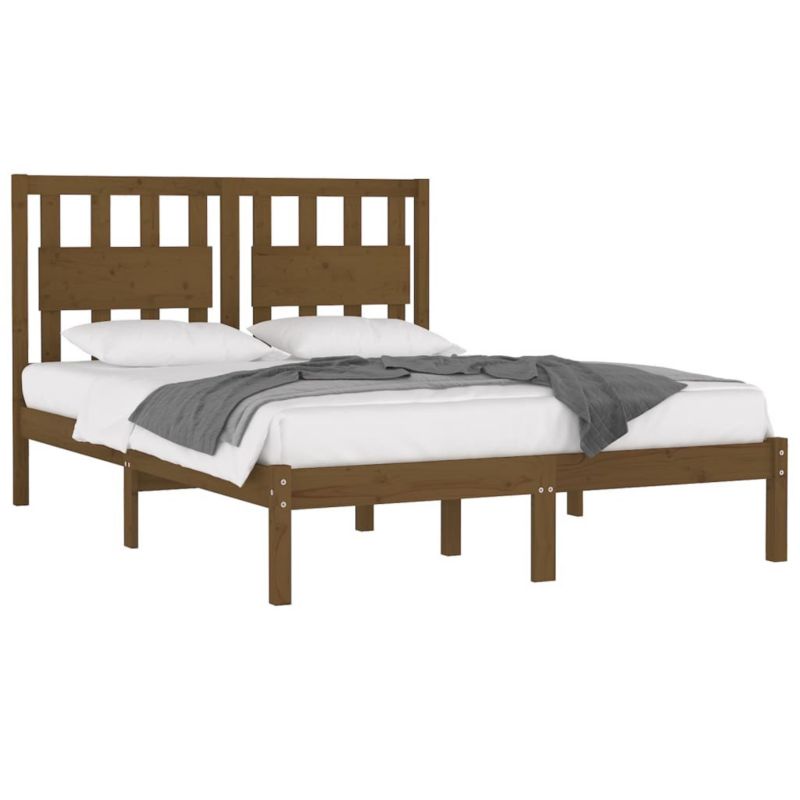 Łóżko drewniane WaszeMeble 200x200 cm brąz WM-3103956 1 szt.