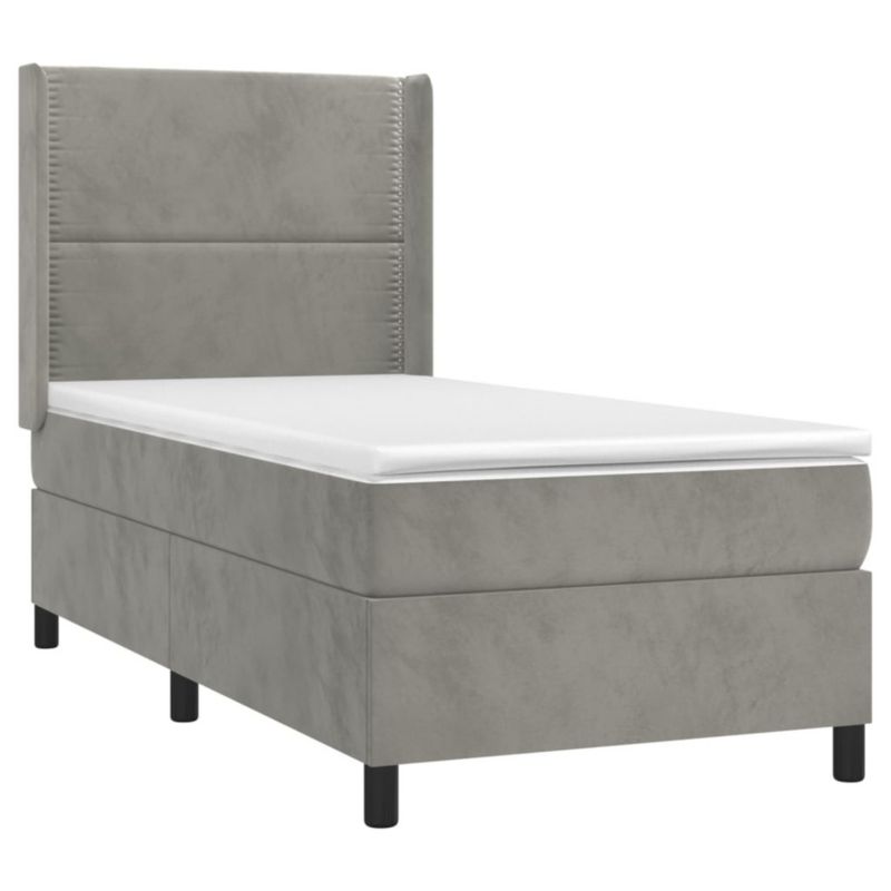 Łóżko kontynentalne WaszeMeble 100x200 cm szare WM-3139487 1 szt.