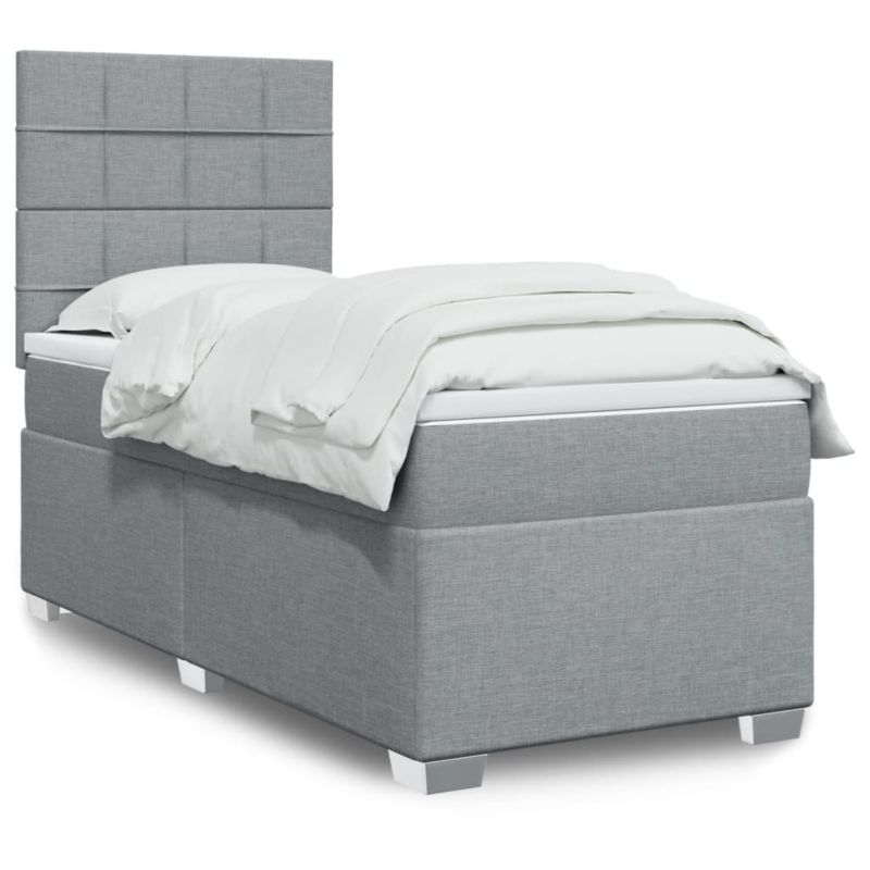 Łóżko kontynentalne WaszeMeble 90x200 cm jasnoszare WM-3290371 1 szt.