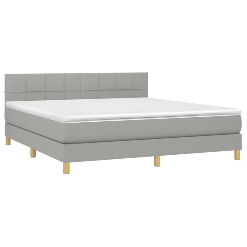 Łóżko kontynentalne WaszeMeble 180x200 cm jasnoszare WM-3133733 1 szt.