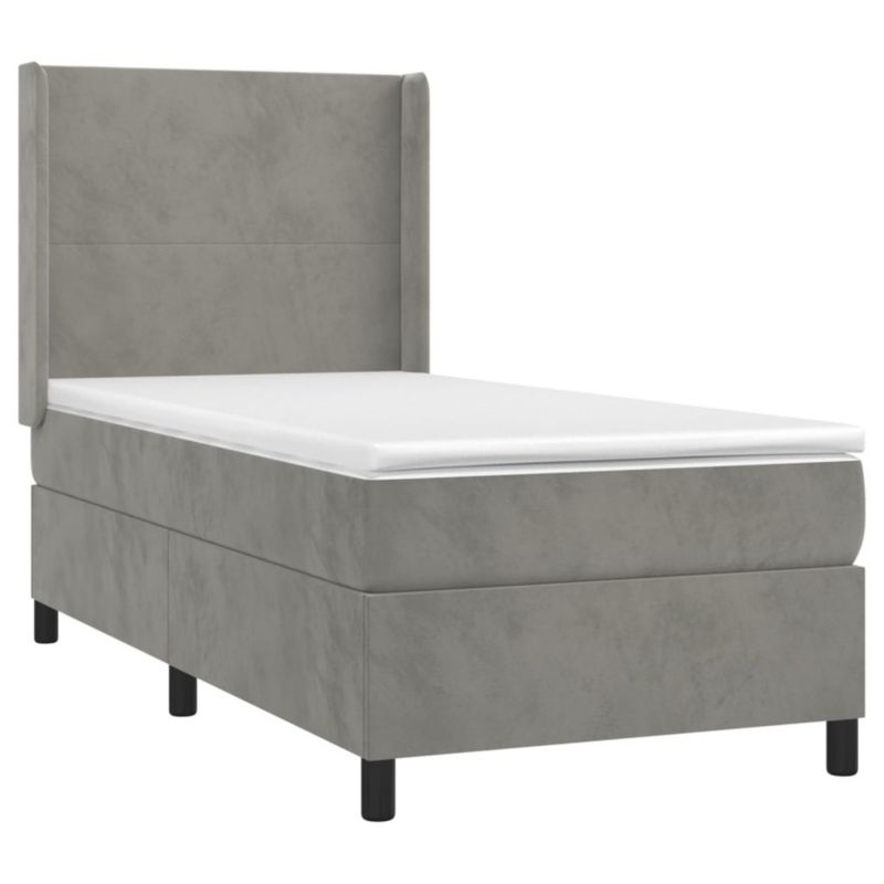 Łóżko kontynentalne WaszeMeble 90x190 cm szare WM-3139415 1 szt.