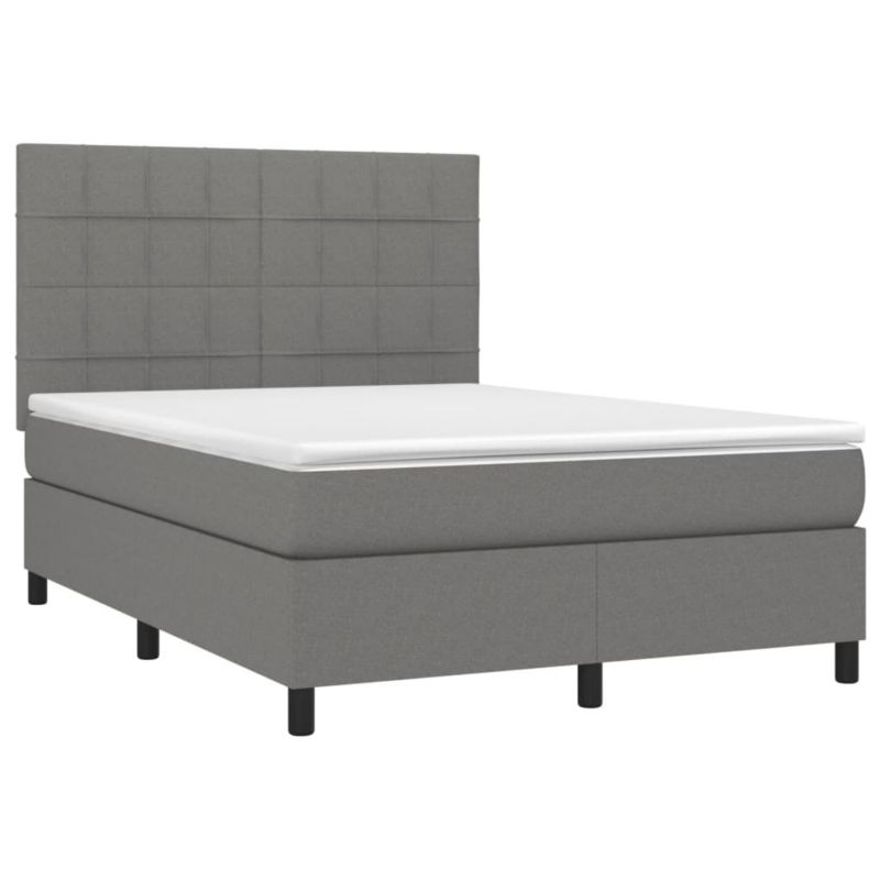 Łóżko kontynentalne WaszeMeble 140x190 cm ciemnoszara WM-3134870 1 szt.