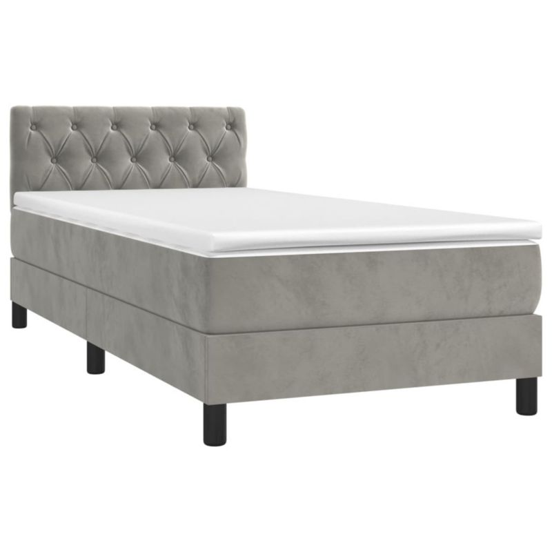 Łóżko kontynentalne WaszeMeble 80x200 cm szare WM-3134549 1 szt.