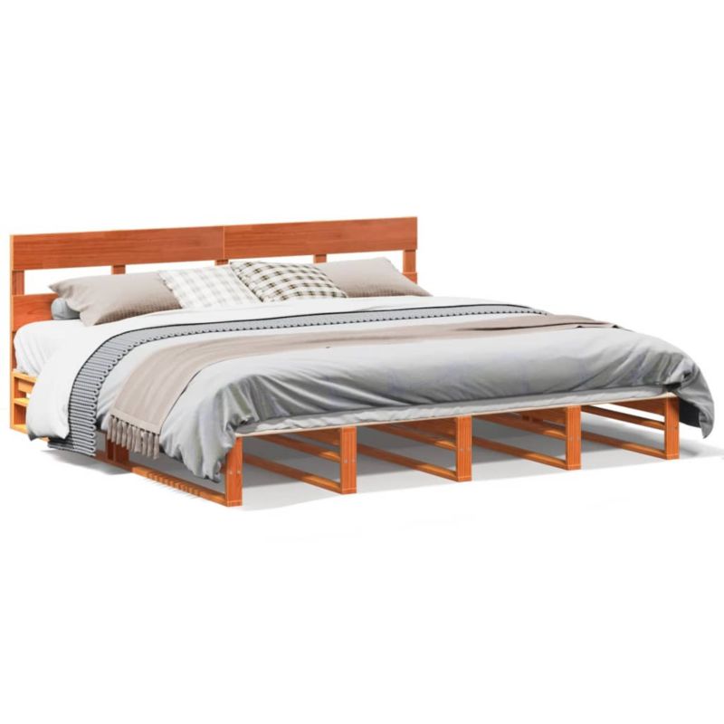 Łóżko drewniane WaszeMeble 200x200 cm brąz WM-3302308 1 szt.