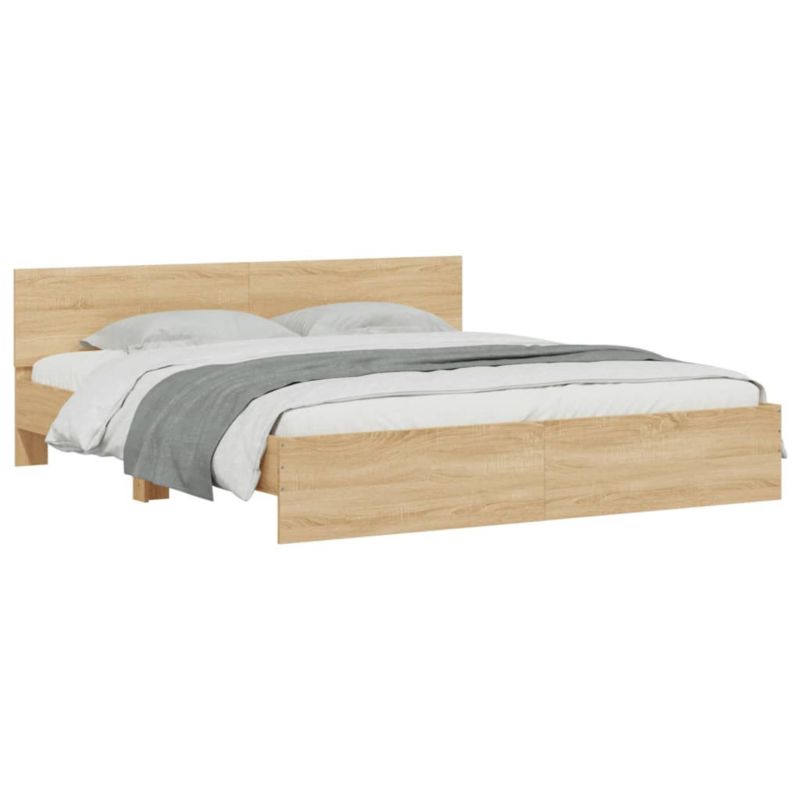 Łóżko drewniane WaszeMeble 200x200 cm brązowe WM-3207583 1 szt.