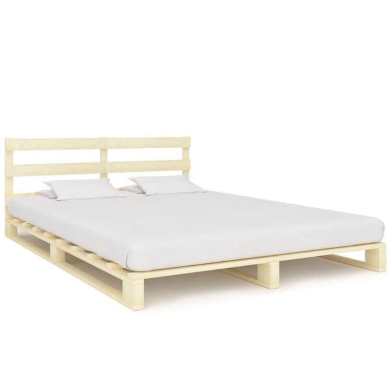 Łóżko drewniane WaszeMeble 200x200 cm brązowe WM-285247 1 szt.