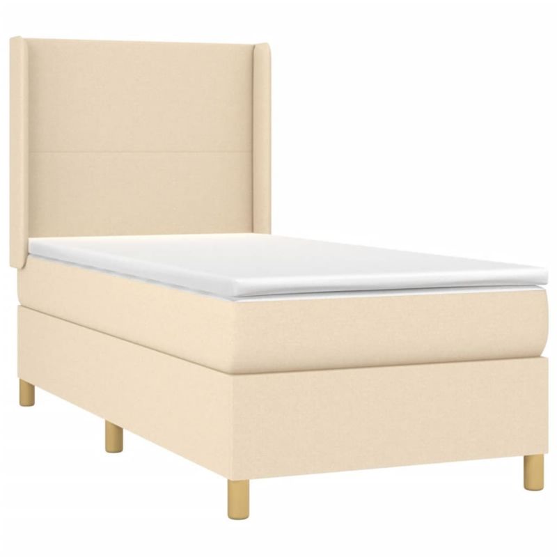 Łóżko kontynentalne WaszeMeble 90x190 cm kremowe WM-3138682 1 szt.