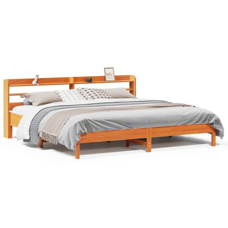 Łóżko drewniane WaszeMeble 200x200 cm brąz WM-3306878 1 szt.