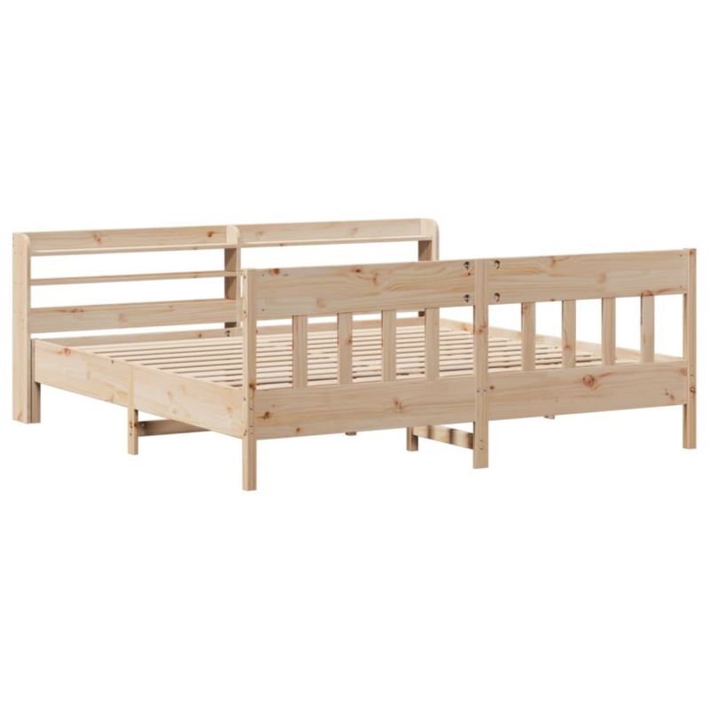 Łóżko drewniane WaszeMeble 200x200 cm brązowe WM-3306993 1 szt.