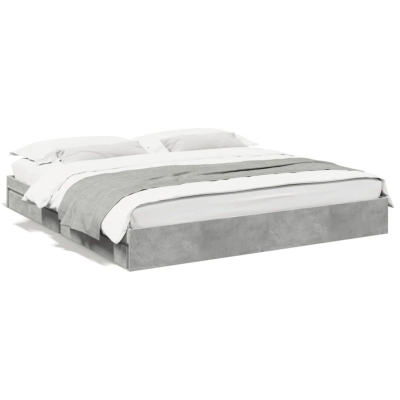 Łóżko drewniane WaszeMeble 200x200 cm szarość WM-3280632 1 szt.
