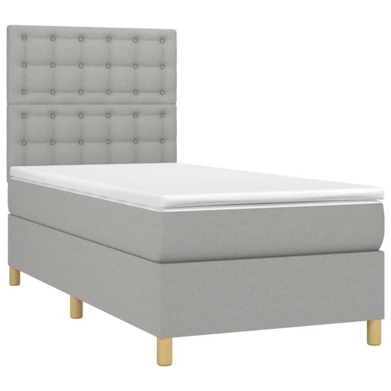 Łóżko kontynentalne WaszeMeble 100x200 cm jasnoszare WM-3135733 1 szt.