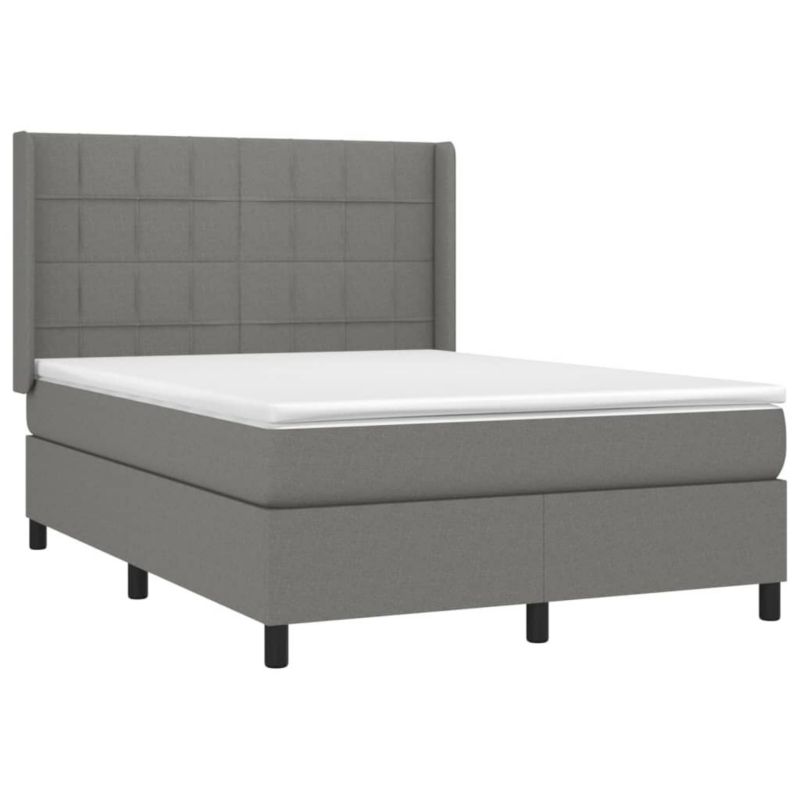 Łóżko kontynentalne WaszeMeble 140x190 cm ciemnoszara WM-3138310 1 szt.