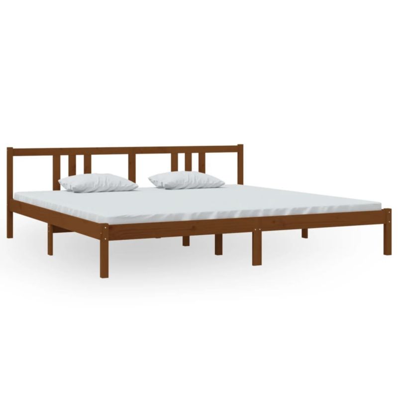 Łóżko drewniane WaszeMeble 200x200 cm brąz WM-814907 1 szt.