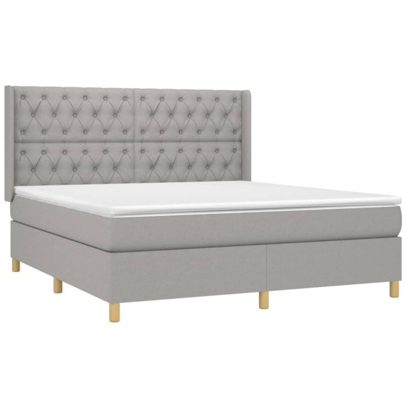 Łóżko kontynentalne WaszeMeble 160x200 cm jasnoszare WM-3139125 1 szt.