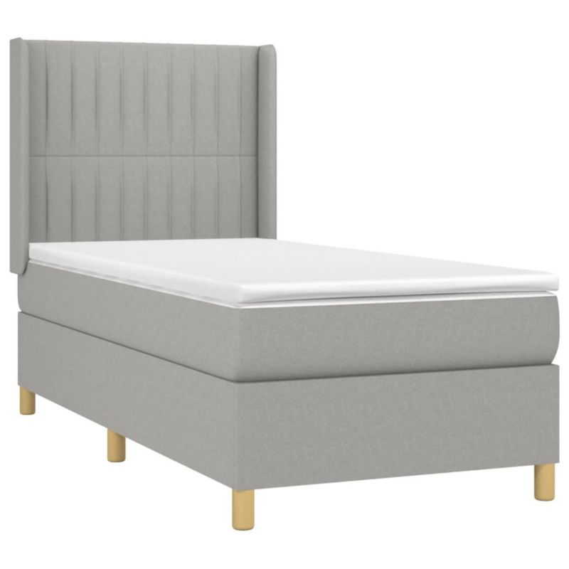 Łóżko kontynentalne WaszeMeble 80x200 cm jasnoszare WM-3138989 1 szt.