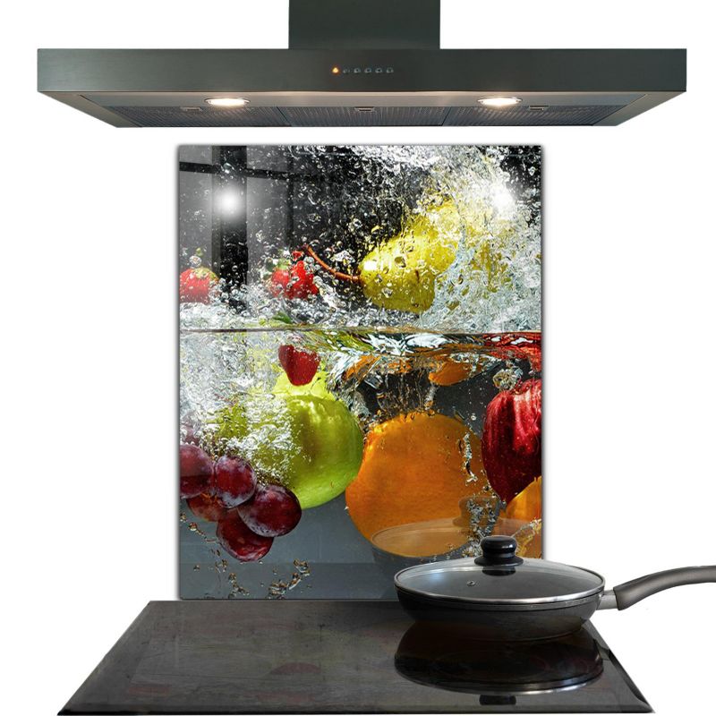Osłona kuchenna Wallfluent 60x80 cm Lemoniada z Owocami Szklany 1 szt.