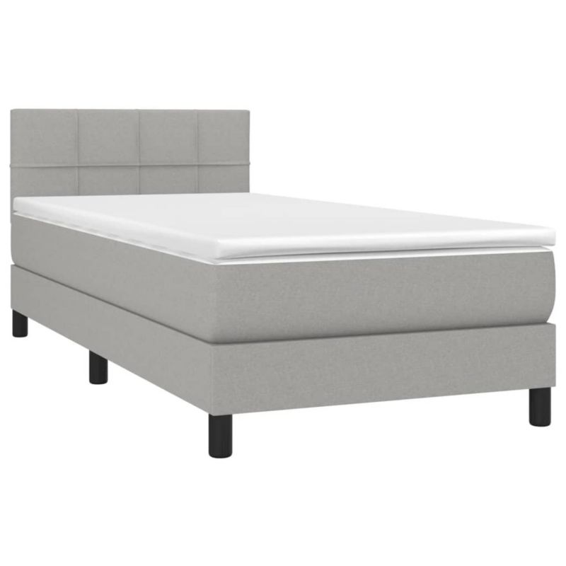 Łóżko kontynentalne WaszeMeble 80x200 cm jasnoszare WM-3133109 1 szt.