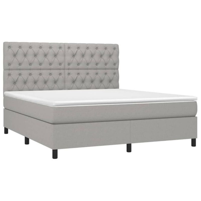 Łóżko kontynentalne WaszeMeble 160x200 cm jasnoszare WM-3135125 1 szt.