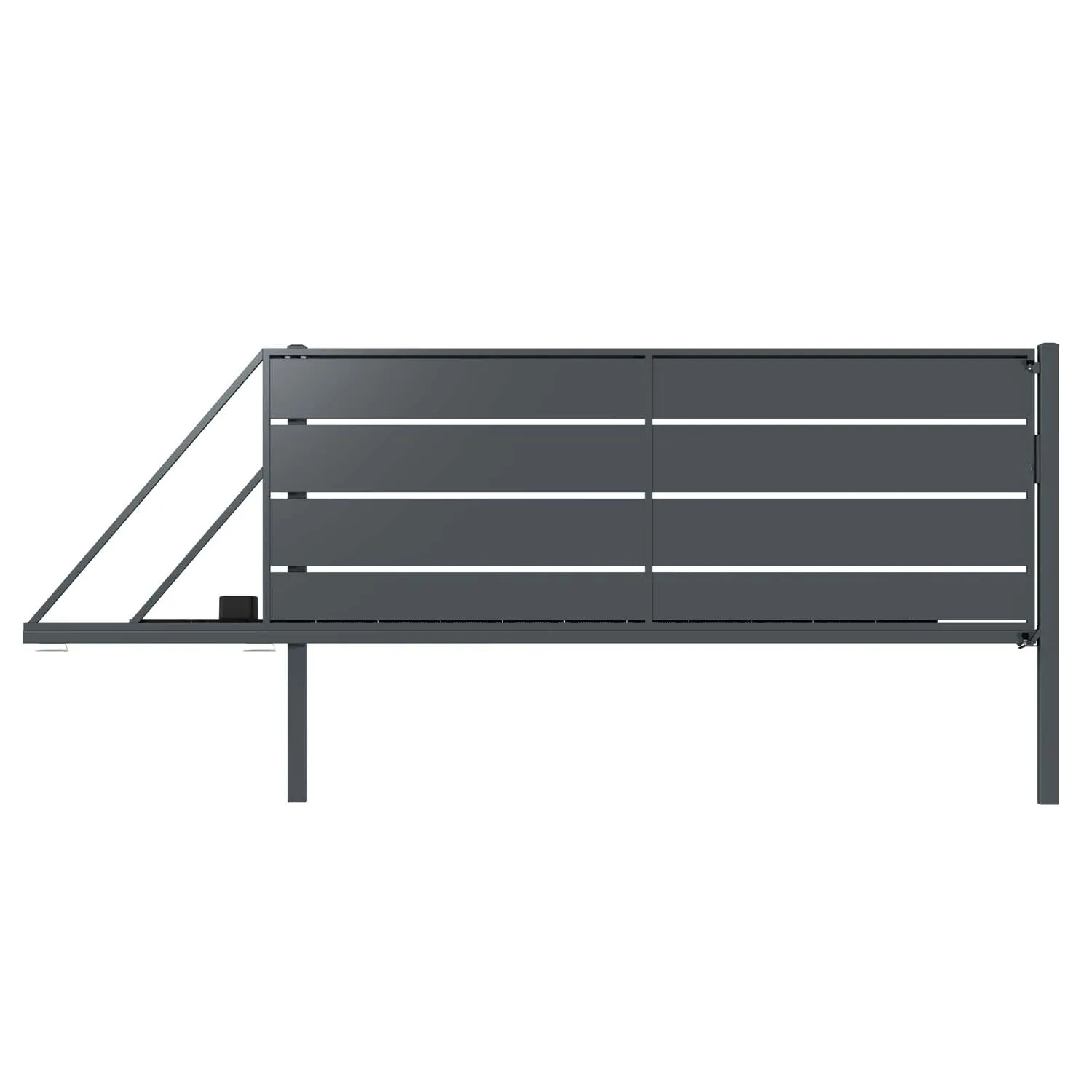 Brama Aspre antracyt przęsło lewe + napęd - 400 x 159 cm