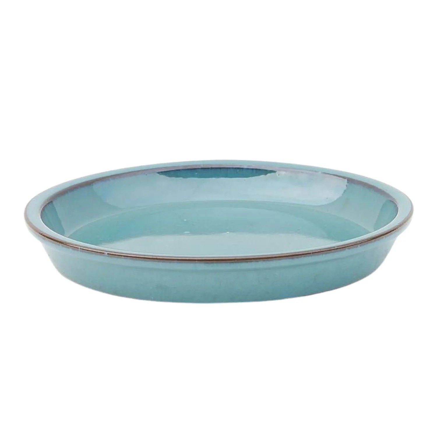 Podstawka ceramiczna szkliwiona błękitna - 22 cm