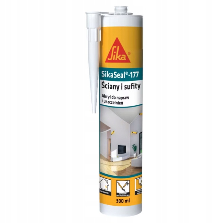 SIKA SIKASEAL 177 BIAŁY USZCZELNIACZ AKRYLOWY WEWNĘTRZNY DO ŚCIAN 300 ml