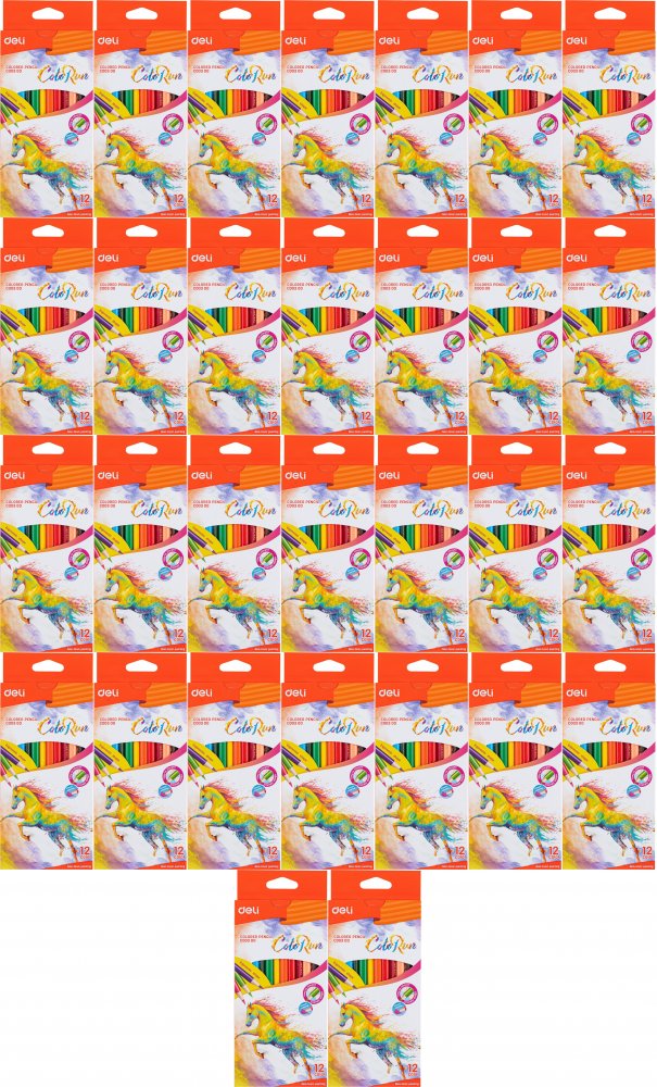 40x Kredki ołówkowe Deli Colorun EC00300, 12 sztuk, mix kolorów