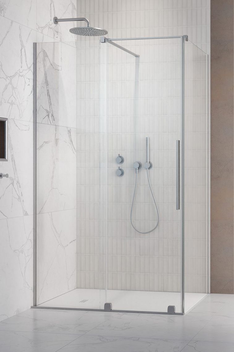 Radaway Furo Brushed Nickel KDJ drzwi prysznicowe 52,2 cm rozsuwane nikiel szczotkowany/szkło przezroczyste 10104522-91-01L