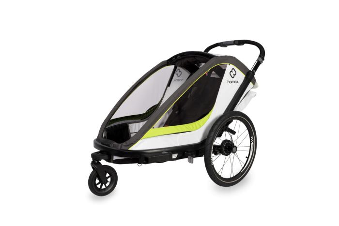 Hamax Breeze - podwójna przyczepka rowerowa-White/Green