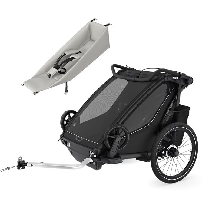 Thule Chariot Sport wersja 2 double - przyczepka dla jednego lub dwójki dzieci + leżaczek niemowlęcy-Black