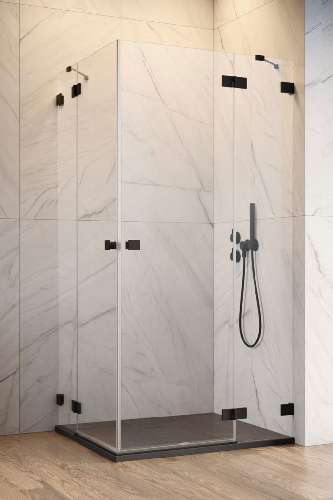 Radaway Essenza Pro Black KDD kabina prysznicowa część lewa 90x90 cm kwadratowa 10096090-54-01L